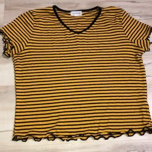 Heart & Hips girls black and yellow striped top